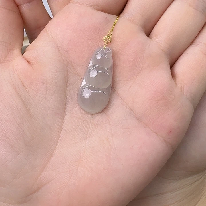 颈饰18K金镶嵌和田玉徐***姐