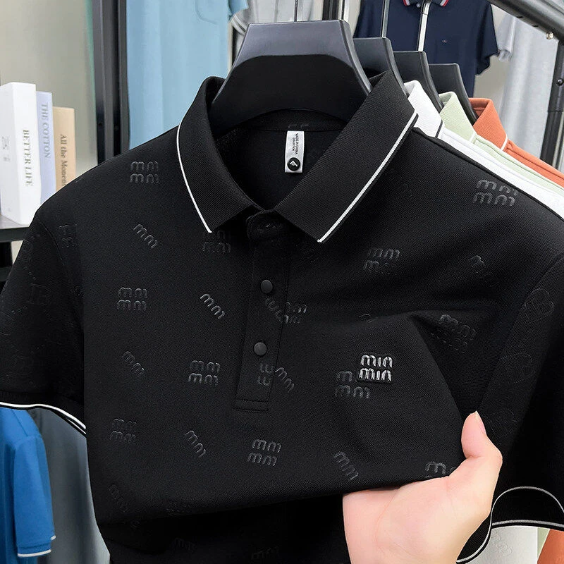 夏季冰丝POLO衫男士商务潮流翻领短袖休闲百搭时尚修身T恤2513
