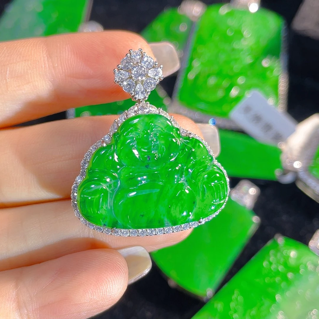 翡翠银S925镶嵌颈饰翡翠