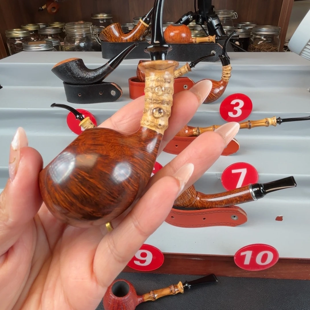 小默石楠木竹节烟斗