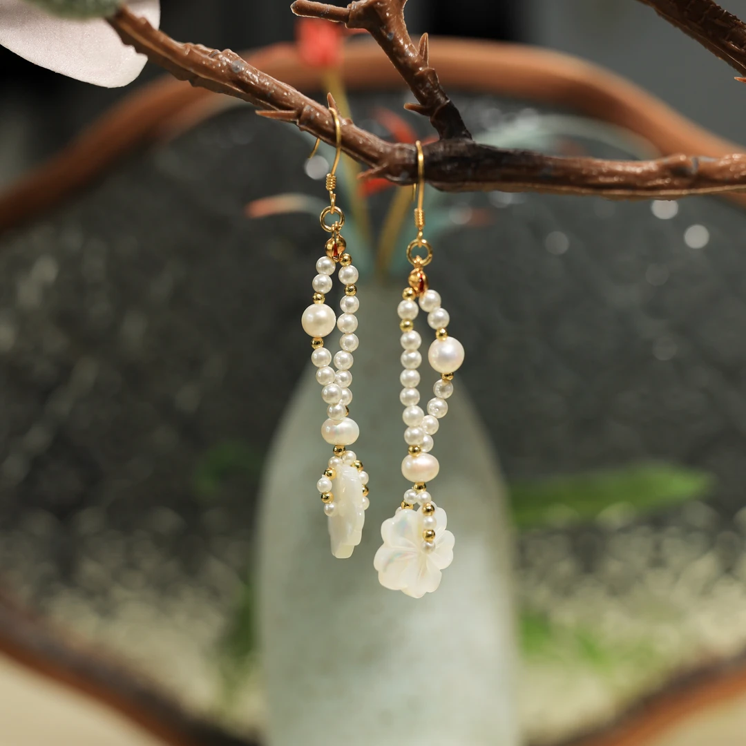 风雪初晴 铜合金耳饰 念言耳环手工气质中国风汉服时尚