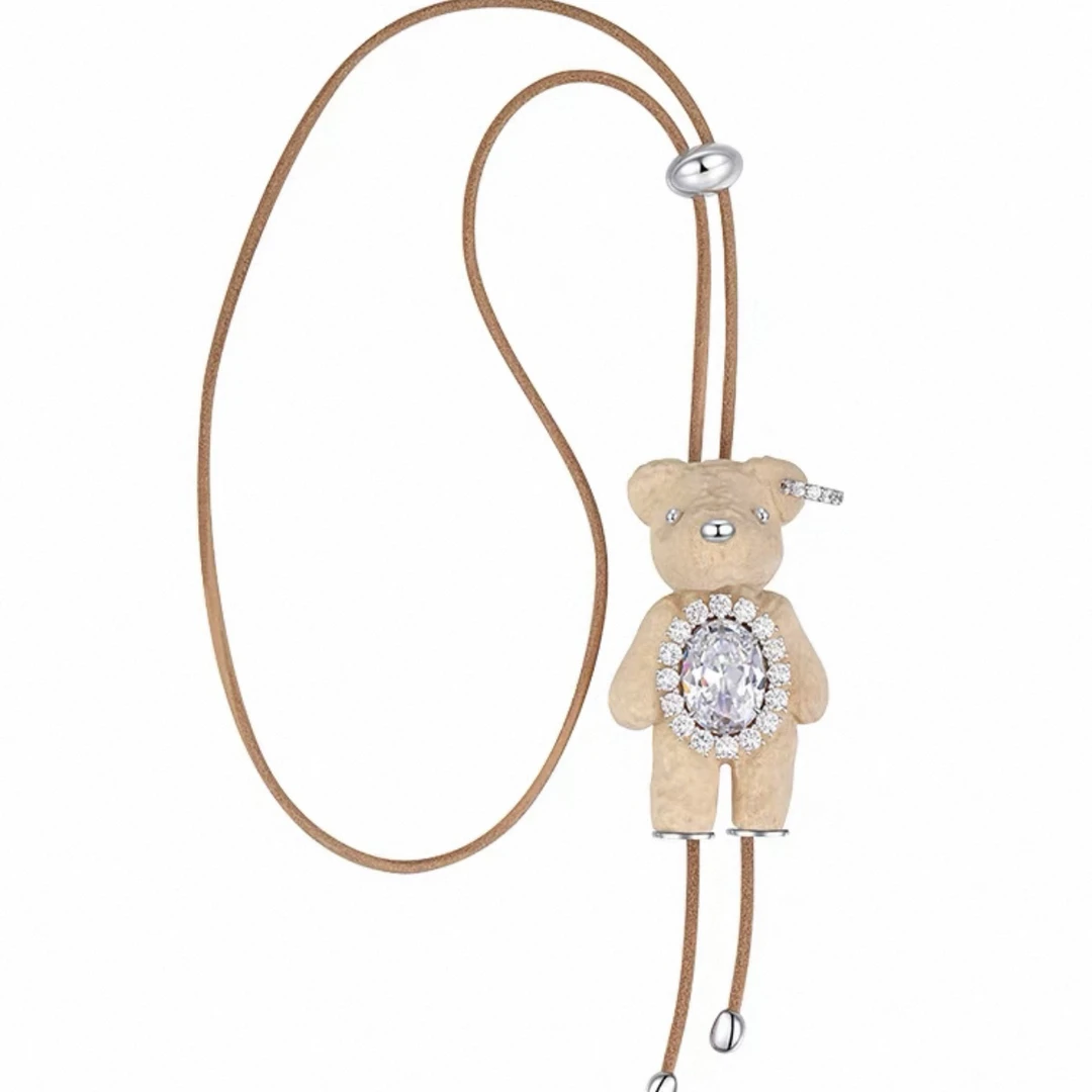 编号E74木头小熊项链