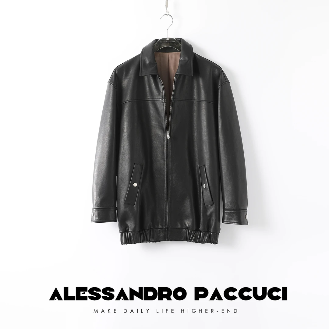 AP洛哥21694X 植鞣绵羊皮 经典百搭阔版夹克