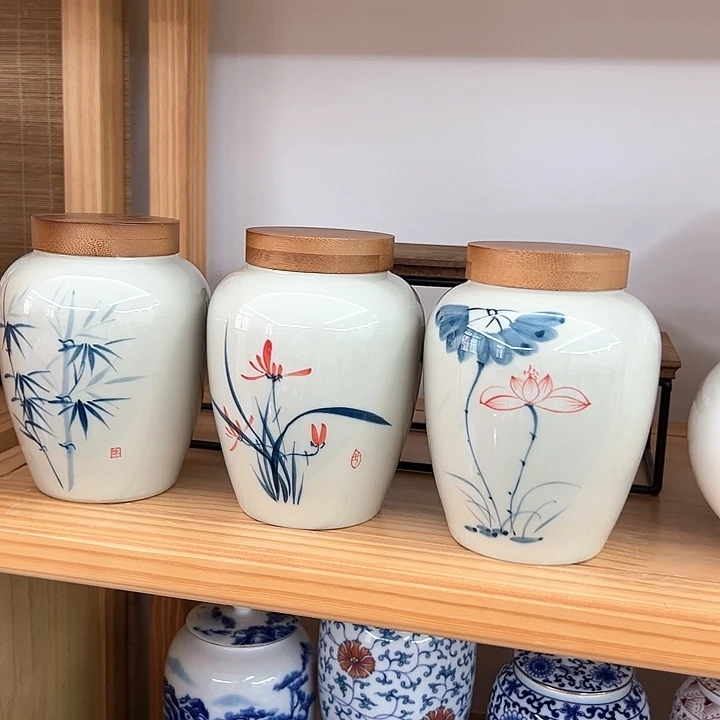 瓷片茶叶密封罐陶瓷