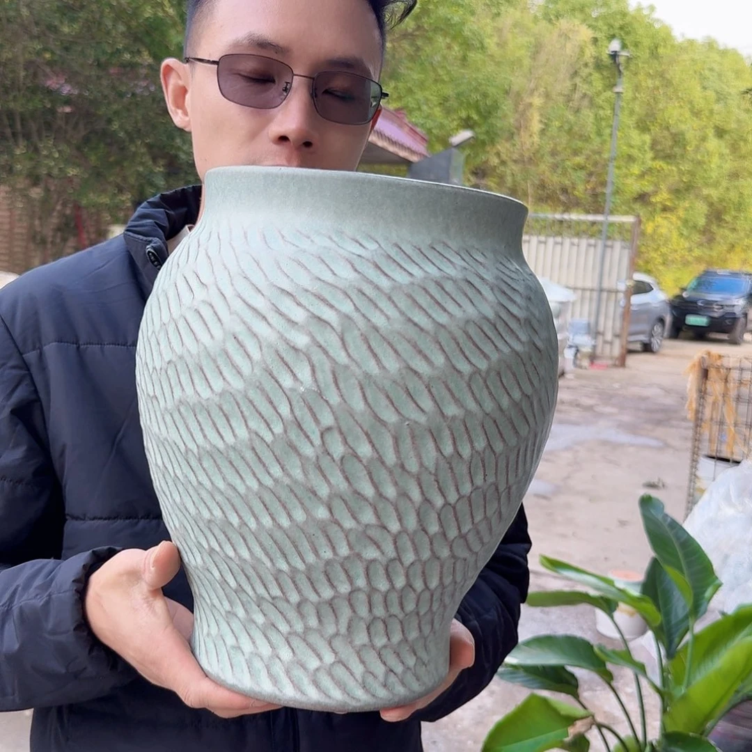紫砂花盆口21高31（一个浅色大号喜欢