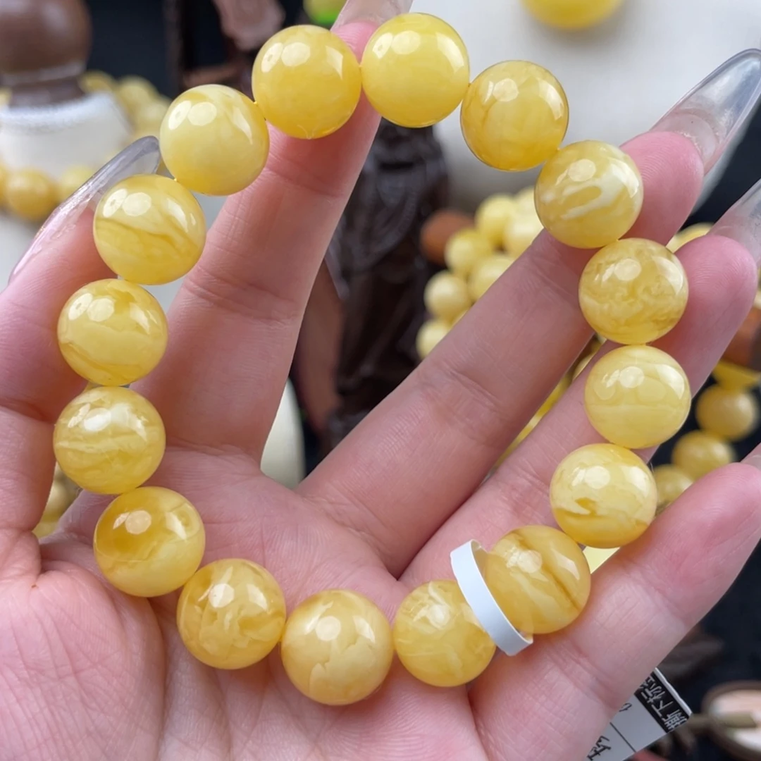 琥珀未镶嵌裸石满蜡虎皮妖花13➕