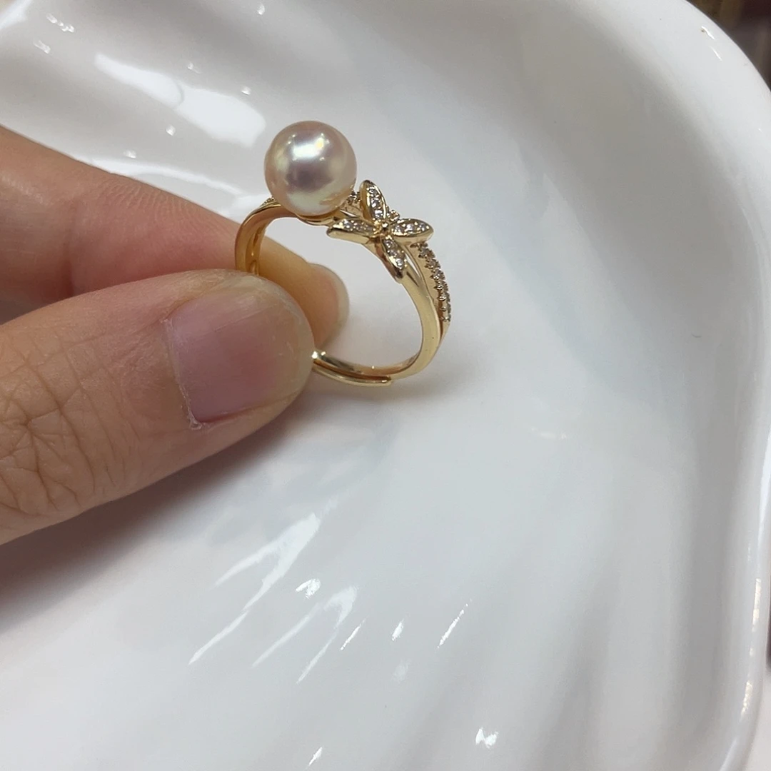 海水珍珠戒指银S925镶嵌