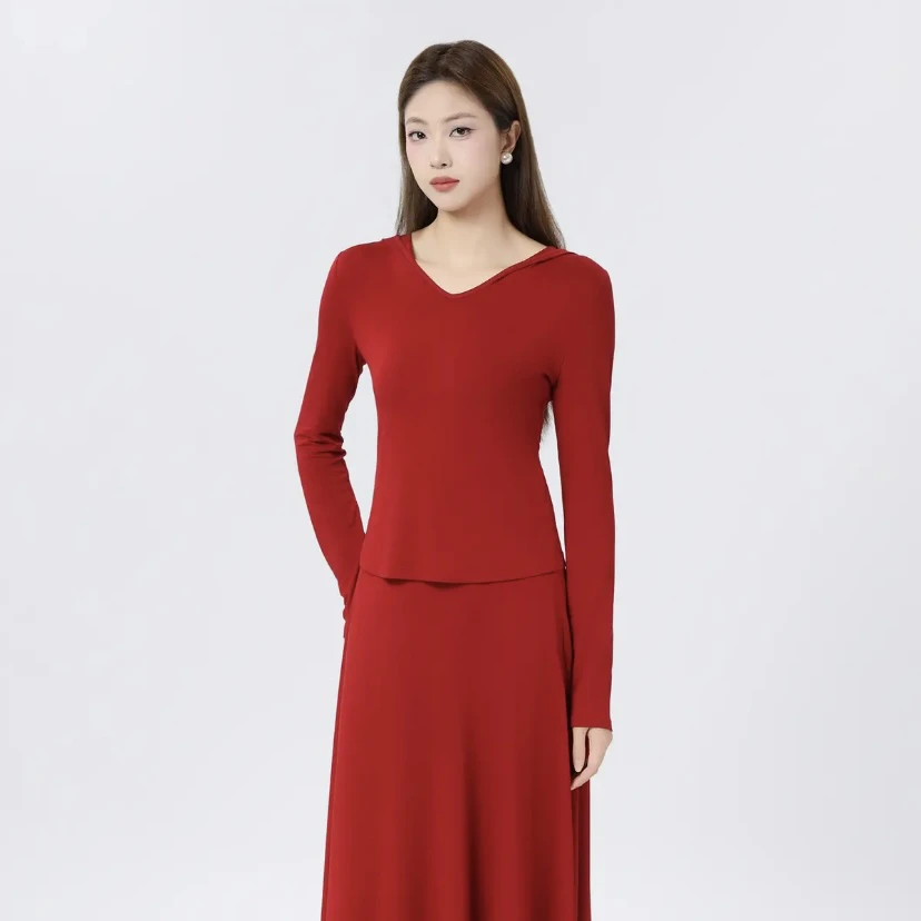 GIRDEAR/哥弟春夏新款时尚百搭连帽运动风纯色薄款卫衣女 130075