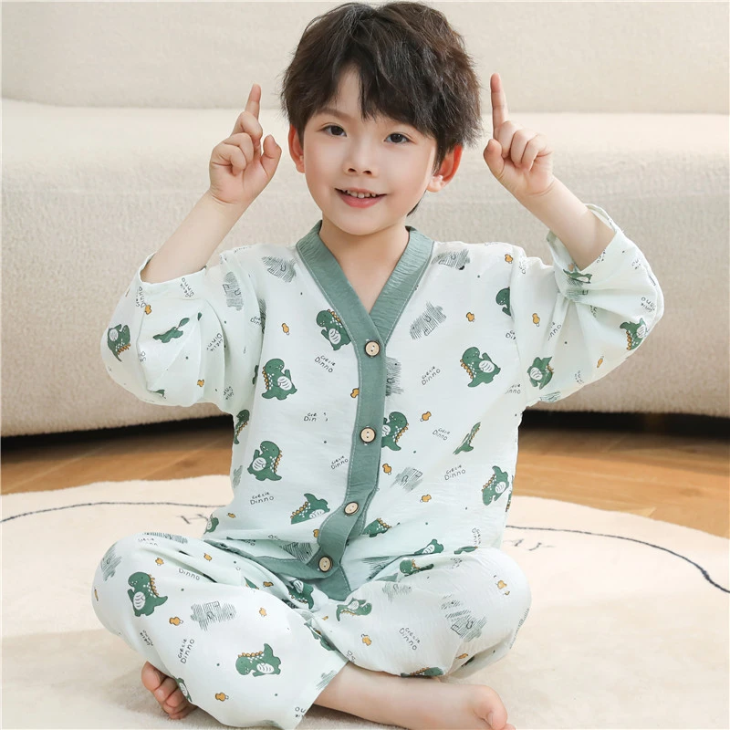 云朵棉春秋季长袖可爱卡通睡衣女童家居服套装睡衣