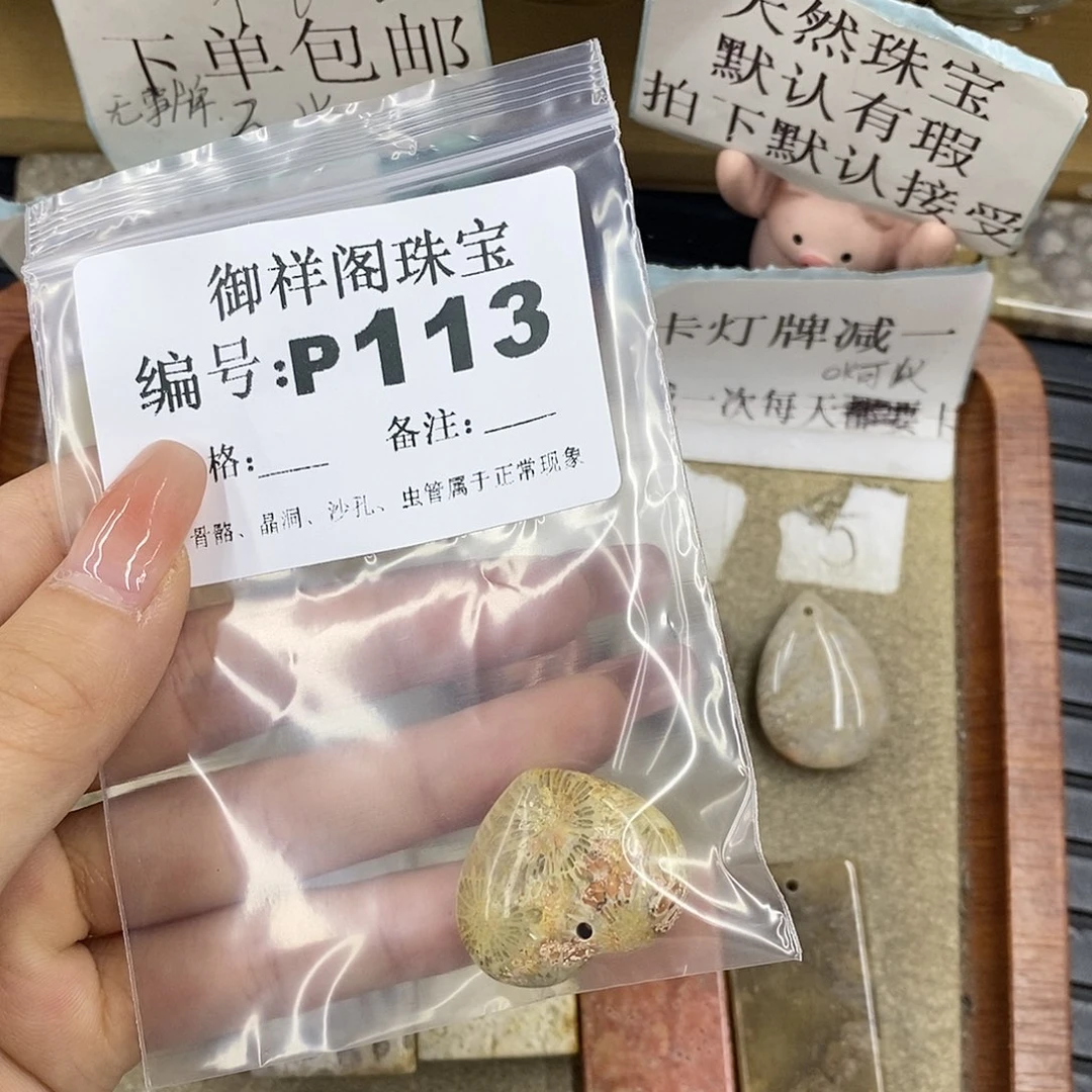 硅化珊瑚（珊瑚玉）未镶嵌颈饰靖*月