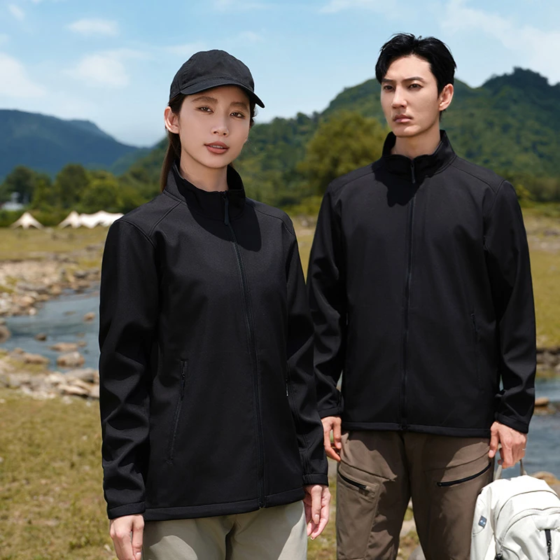 25新款男士商务立领行政软壳防风冲锋衣春秋休闲户外运动t恤防水