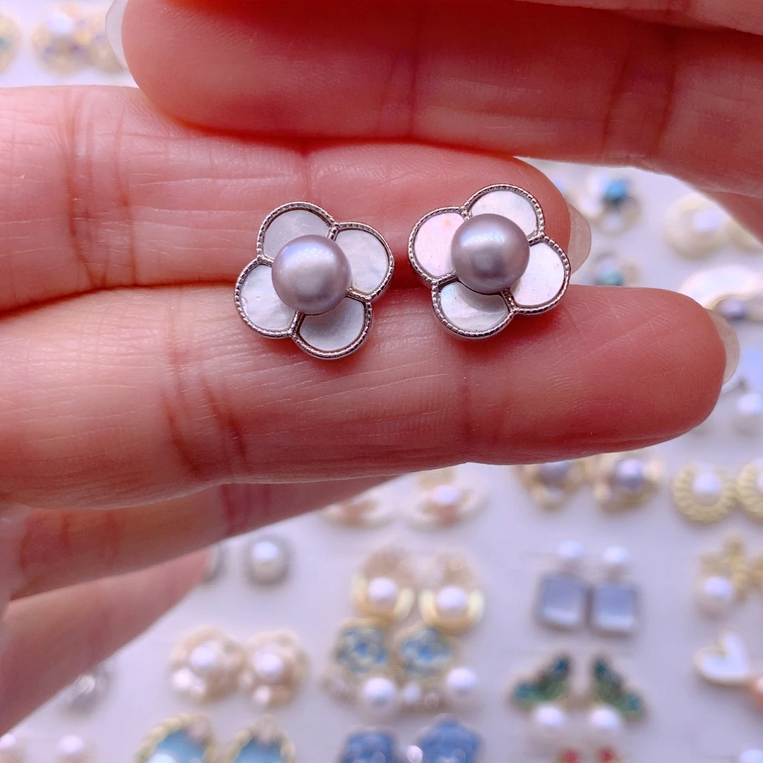 耳饰合金淡水珍珠