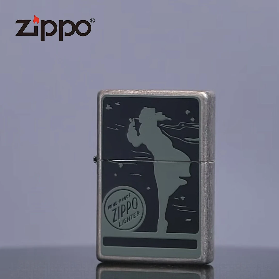 ZIPPO 打火机正品 1937韩版古银绿风女TC9920GY 0197