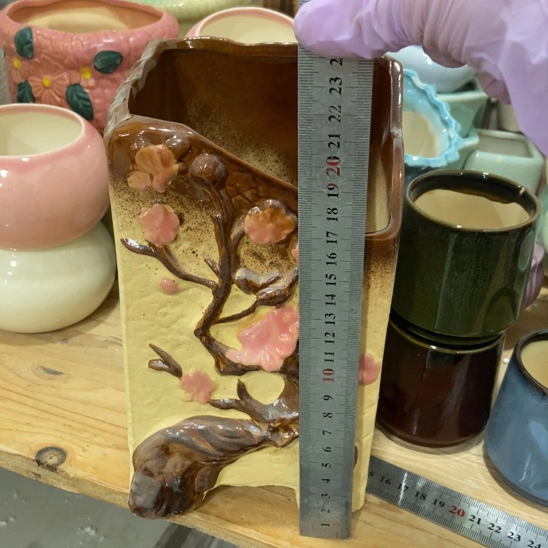 红陶高温陶瓷花盆