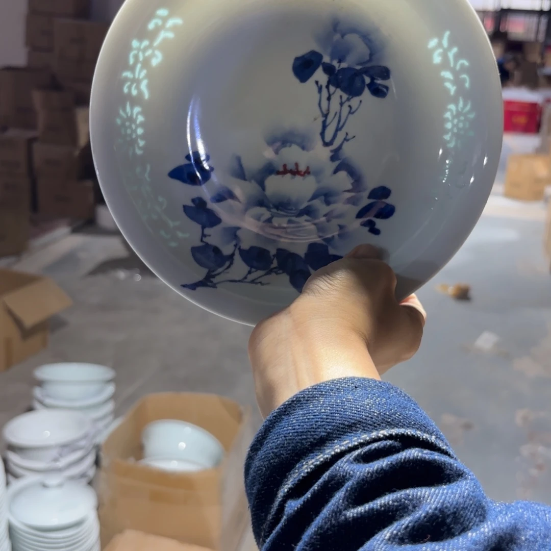 玉瓷景德镇陶瓷盘子微瑕两只