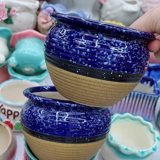 多肉绿植陶瓷花盆9.9包邮，有空