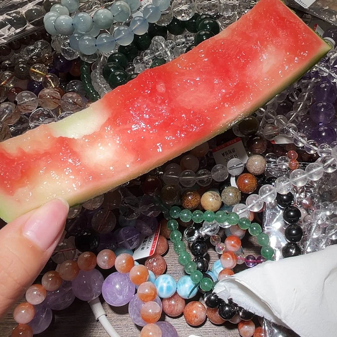 水晶手链未镶嵌天然西瓜皮