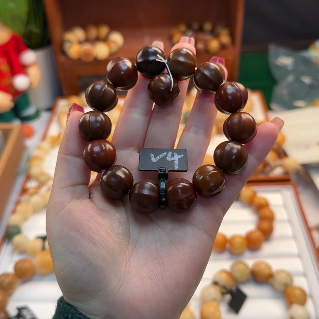 菩提根/象牙果手串卡18鲨鱼背干磨微瑕