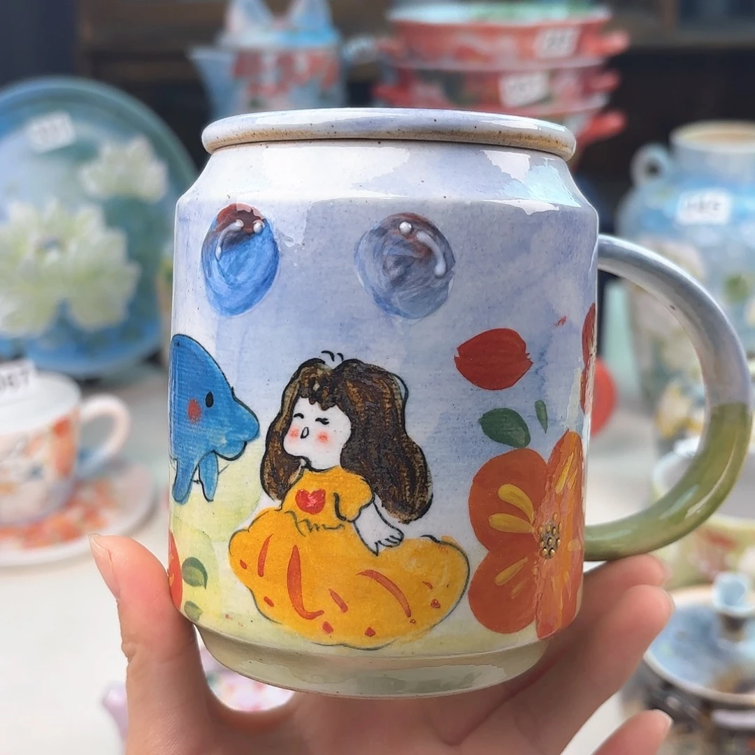 景德镇手绘高温釉下彩陶瓷茶具