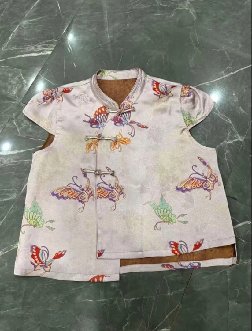 2025复古福气满满-显瘦版粉色系夏季女士上衣提花中式中国风马甲