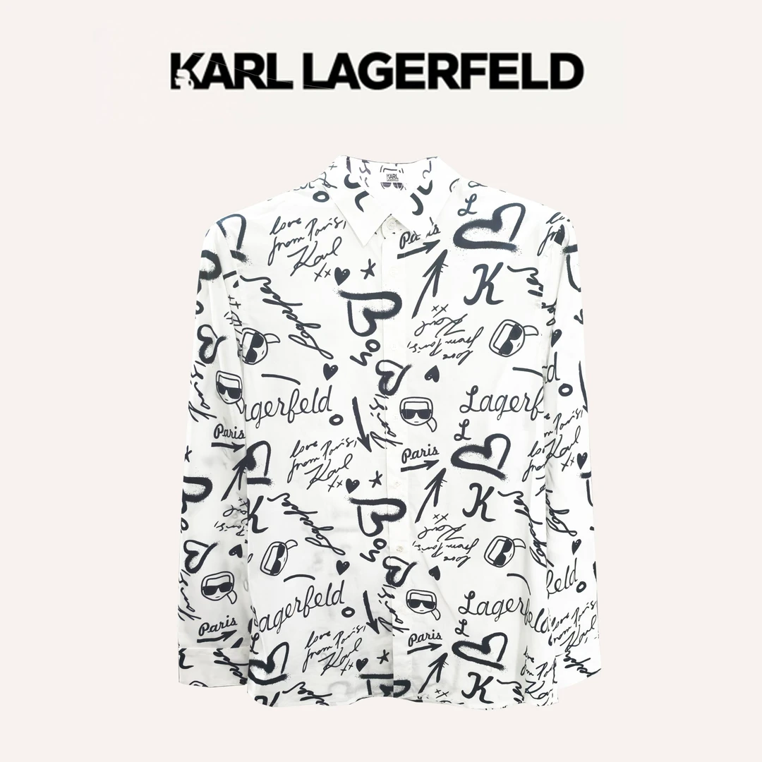 【官方男装】KARL LAGERFELD卡尔拉格斐25新长袖衬衫M26X1680