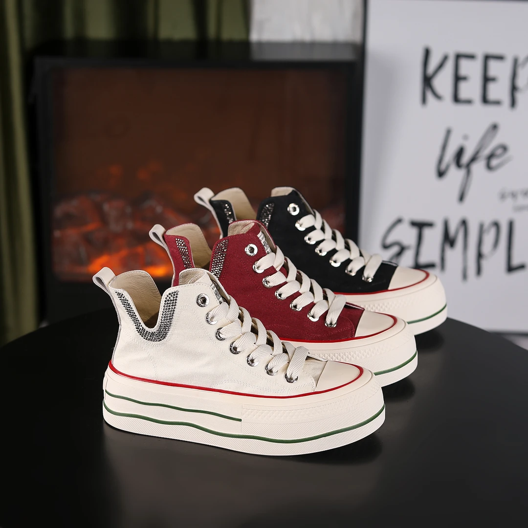 【淘爱朵】时尚厚底增高5cm潮流百搭女士高帮休闲鞋589-20