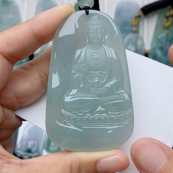 翡翠未镶嵌颈饰阿弥陀佛