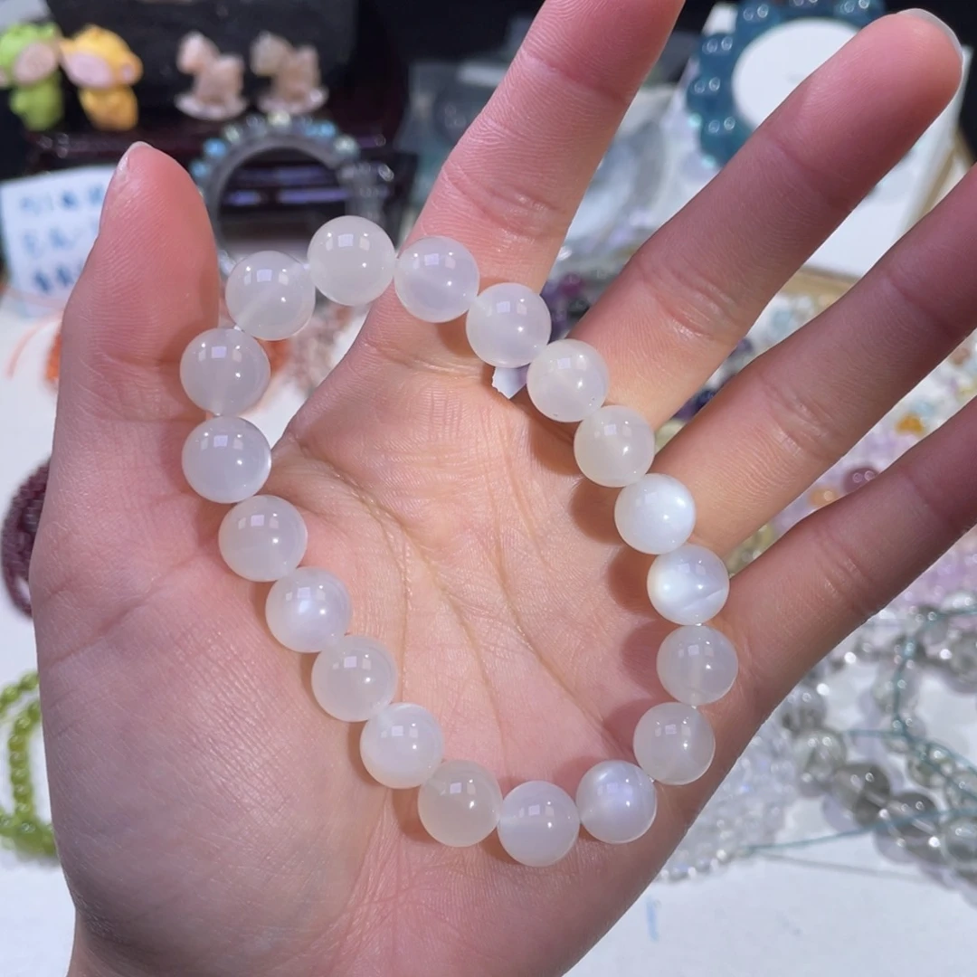 未镶嵌手链水晶强光白月光10mm