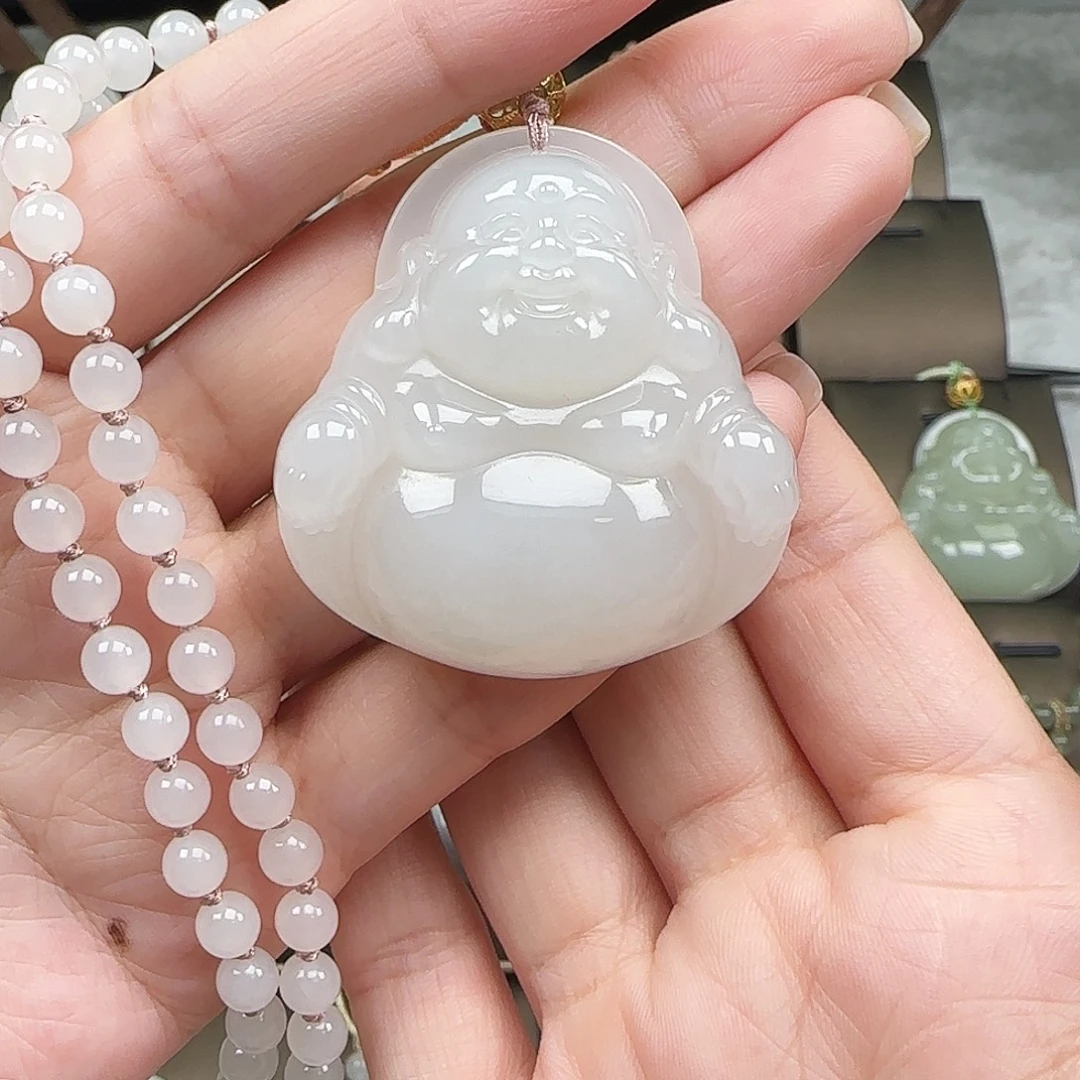 吊坠(赠链)18K金镶嵌和田玉