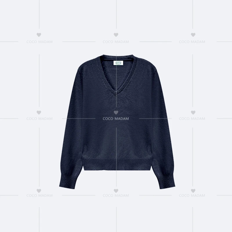 NIUNIU · Niu-496 100山羊绒气质时尚百搭蕾丝拼接V领毛衣