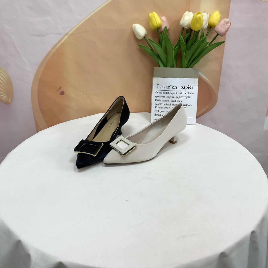 1002春秋新款时尚气质细跟尖头单鞋F