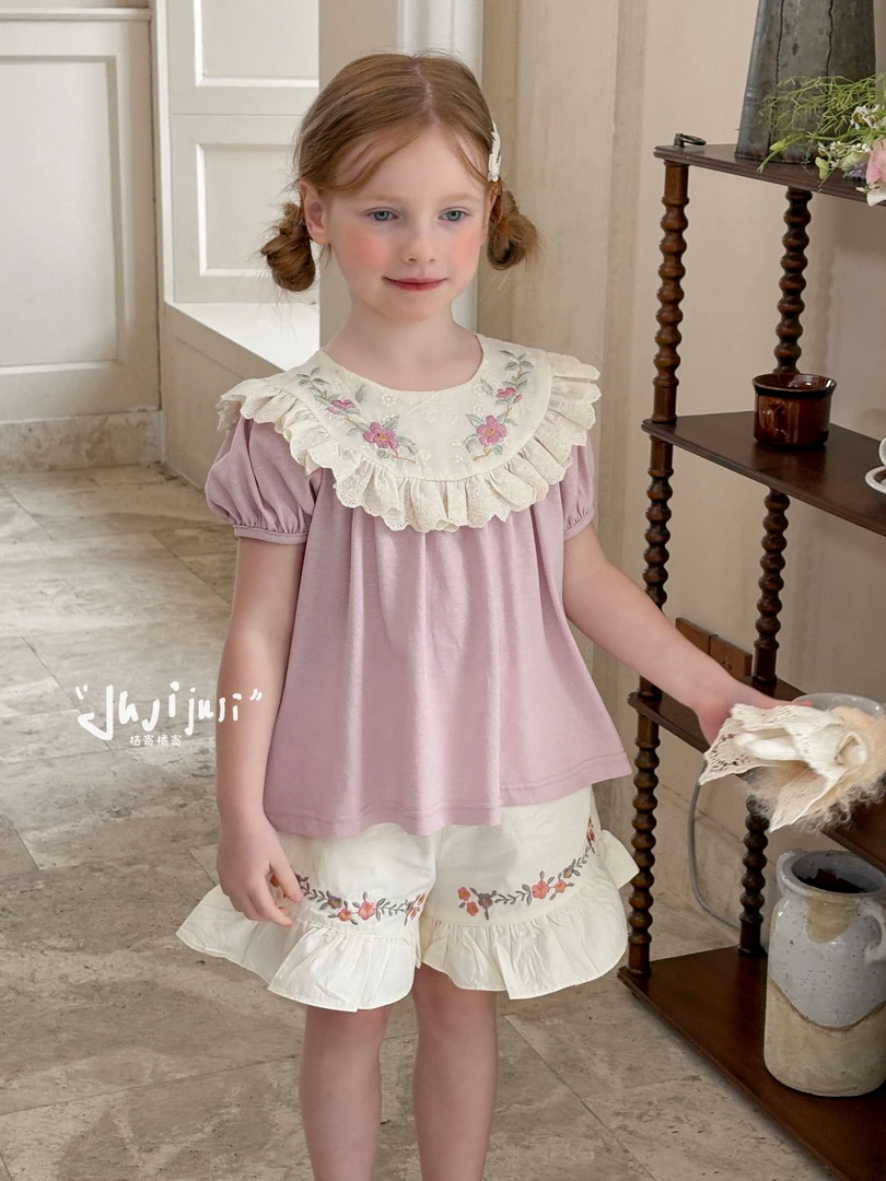 桔寄橘寄juji•25夏款上新【欣语】蕾丝娃娃衫卡通动漫法式衬衫X8622