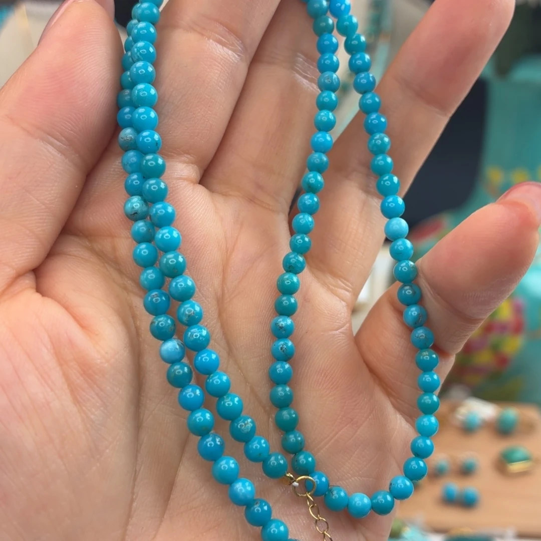 绿松石18K金镶嵌颈饰