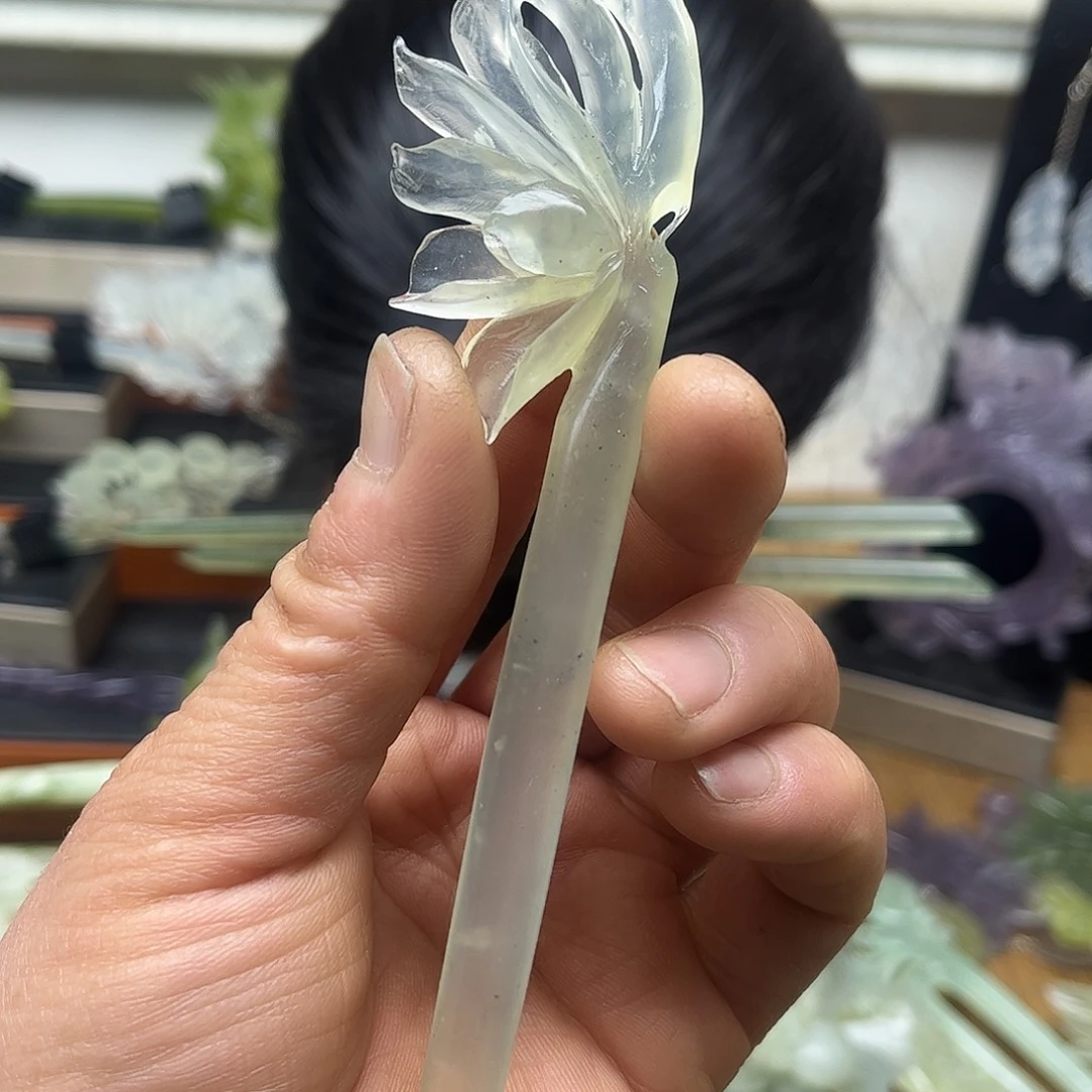 蛇纹石玉未镶嵌发饰
