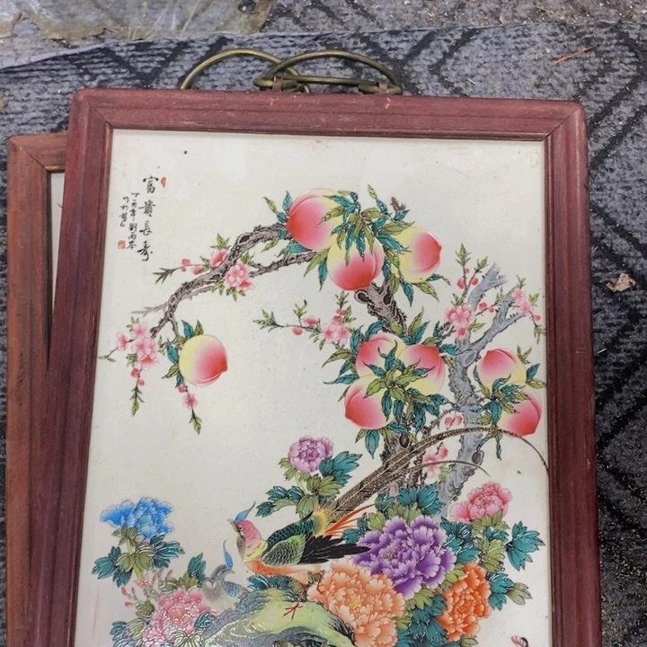 瓷片37*28厘米景德镇瓷板画柴窑烧制
