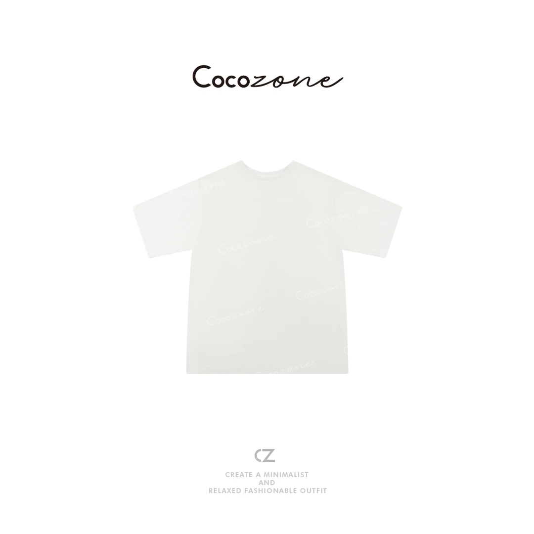 COCO ZONE 刘一一 基础款100棉圆领宽松短袖T恤CD2A0179