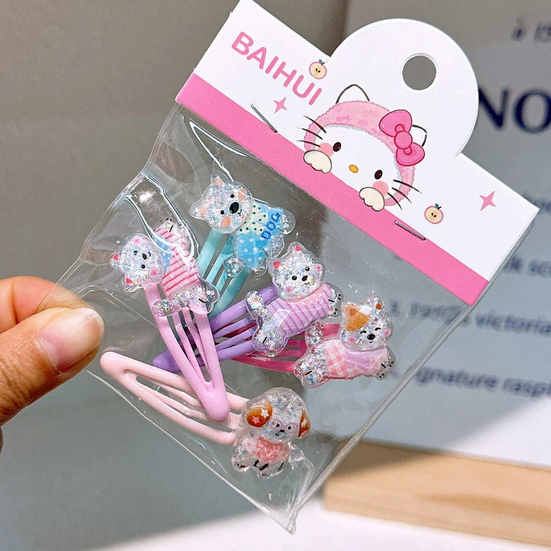 A-6409 bh 5个西高地狗狗掰掰夹儿童可爱卡通掰掰夹碎发bb夹 发圈