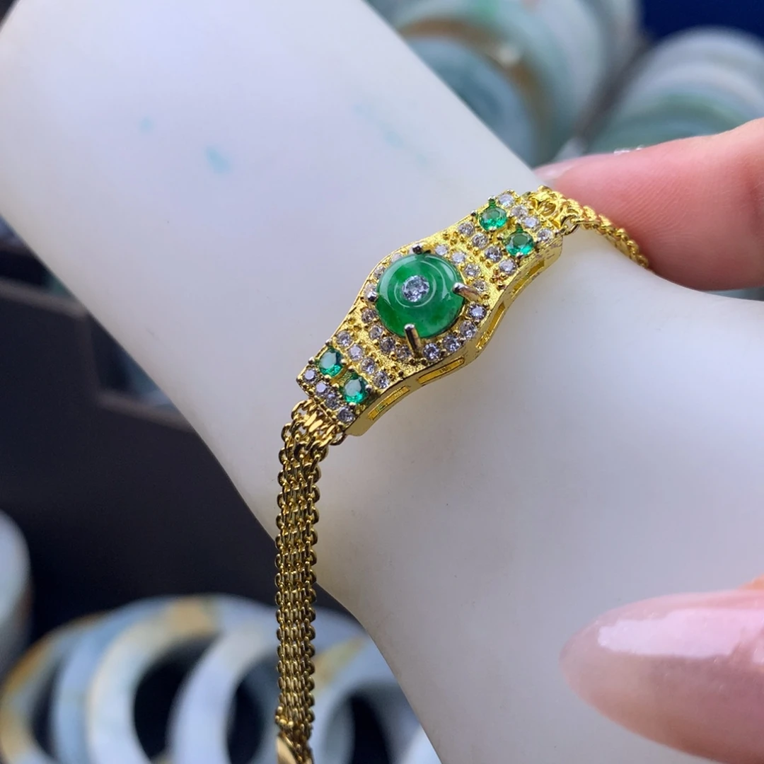 翡翠未镶嵌挂件手链