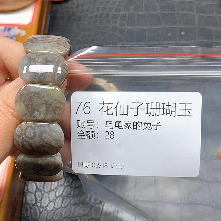 硅化珊瑚（珊瑚玉）手镯未镶嵌乌****子76