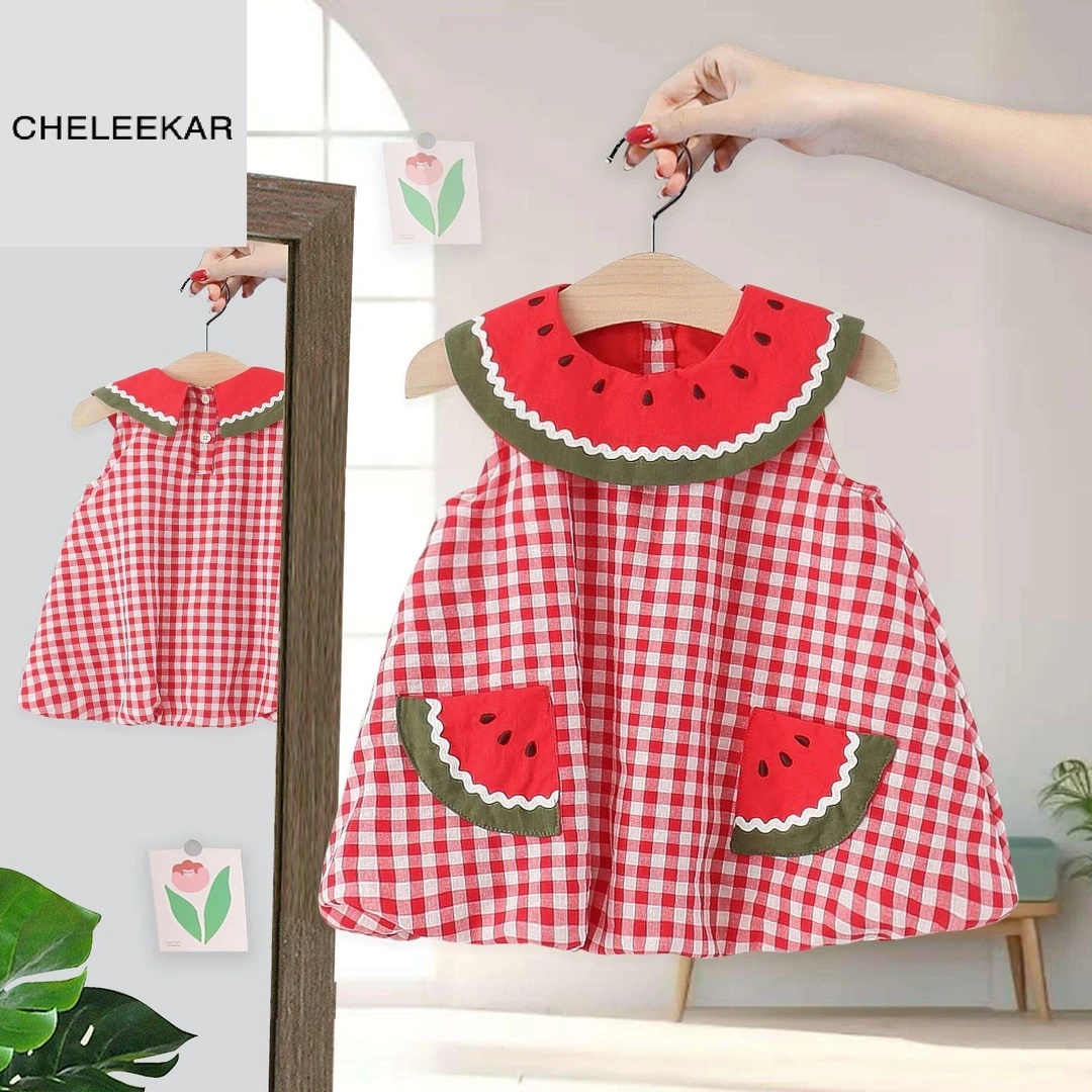 CHELEEKAR款连衣裙新款女童宝宝格子裙洋气婴儿公主裙儿童裙子51