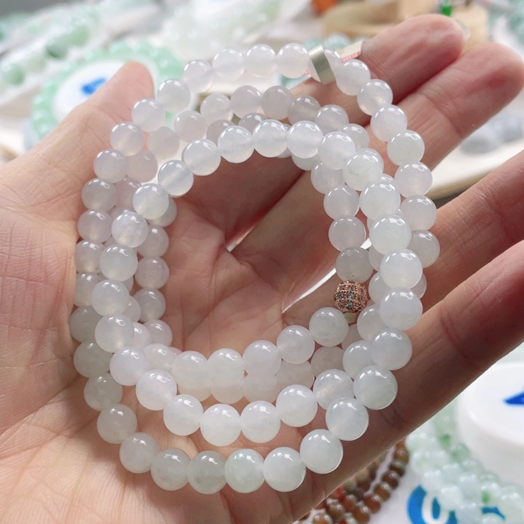 超***男翡翠未镶嵌手链珠链7