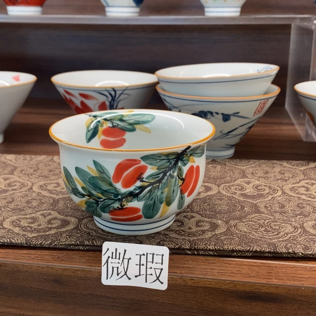 釉下彩老陶泥手工绘制