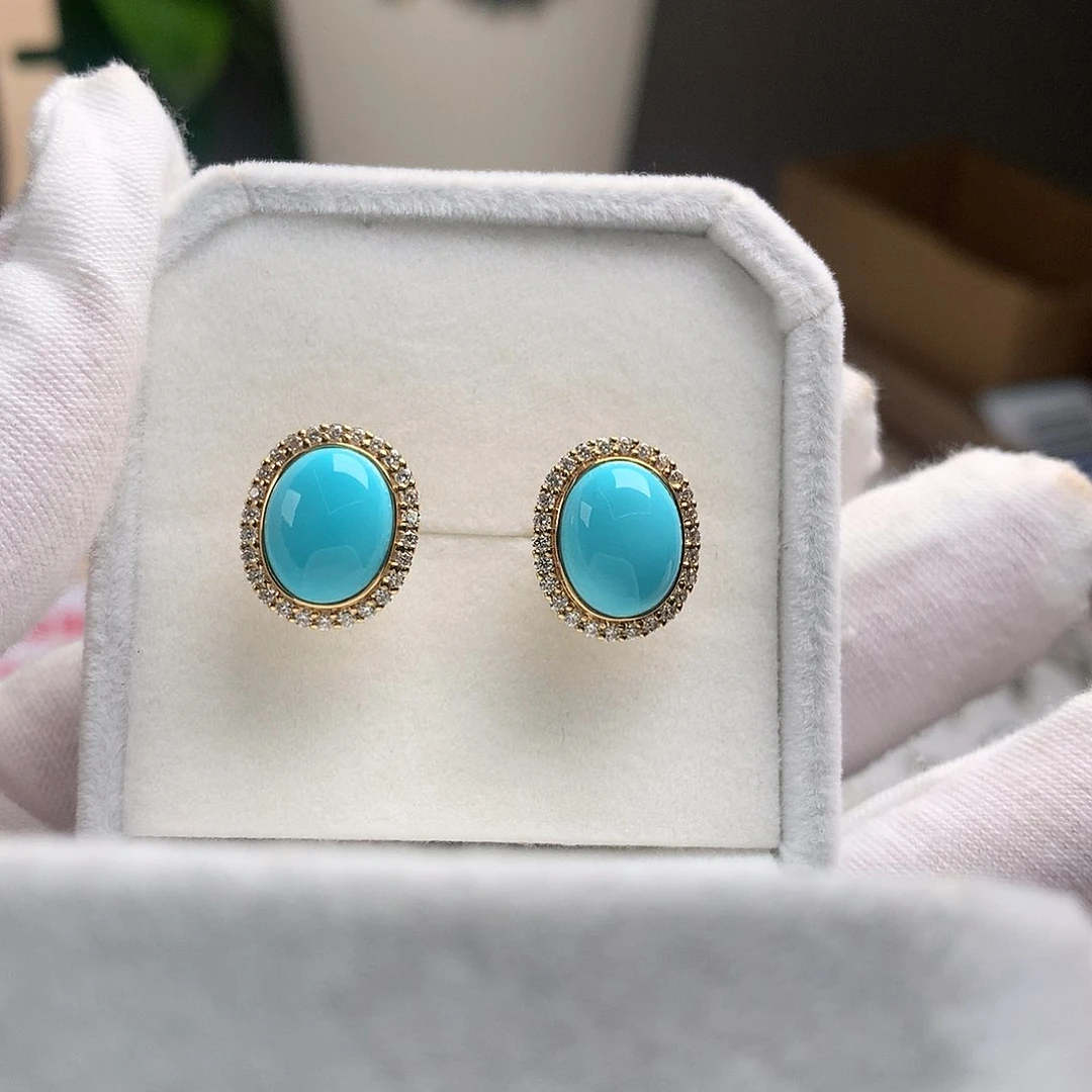 18K金镶嵌绿松石珠宝奇石