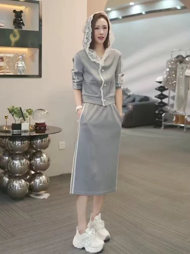 【25086】倩#外套上衣+半身裙【套装】