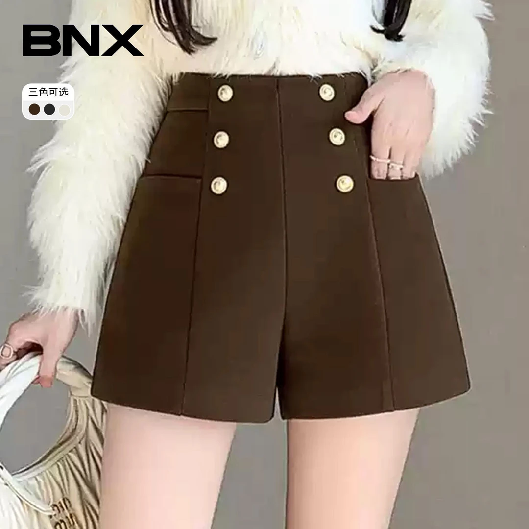 BNXBSASP005GZ显瘦气质网红高腰百搭A字时尚外穿短裤