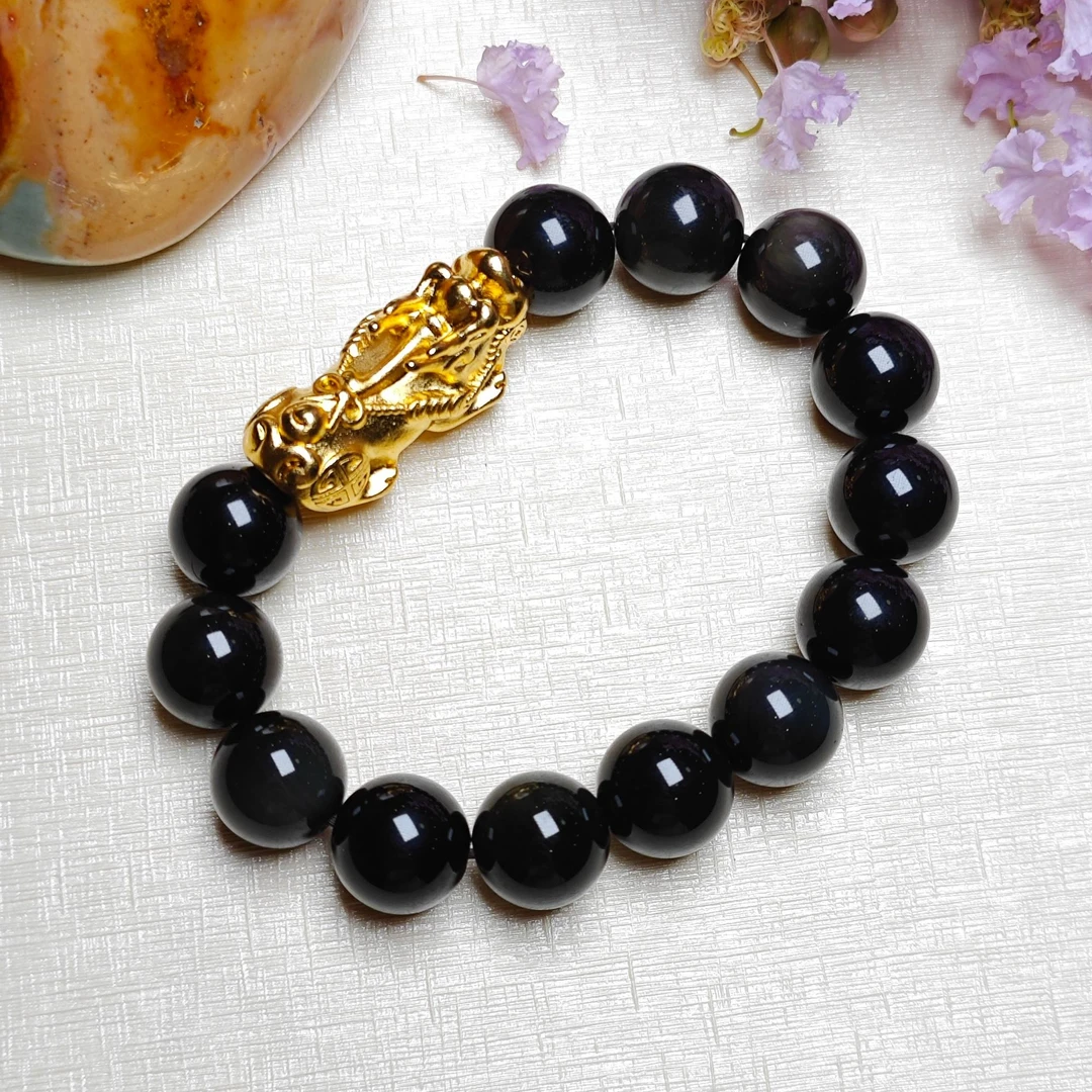 黑曜石瑞兽手串14mm/HGD-HYSSC-25（多样性发货）