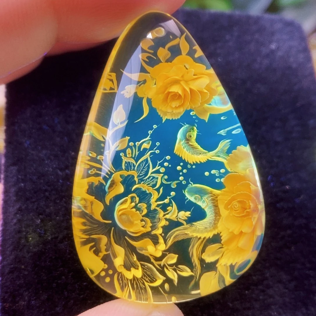 琥珀未镶嵌吊坠(不含链)富贵有余