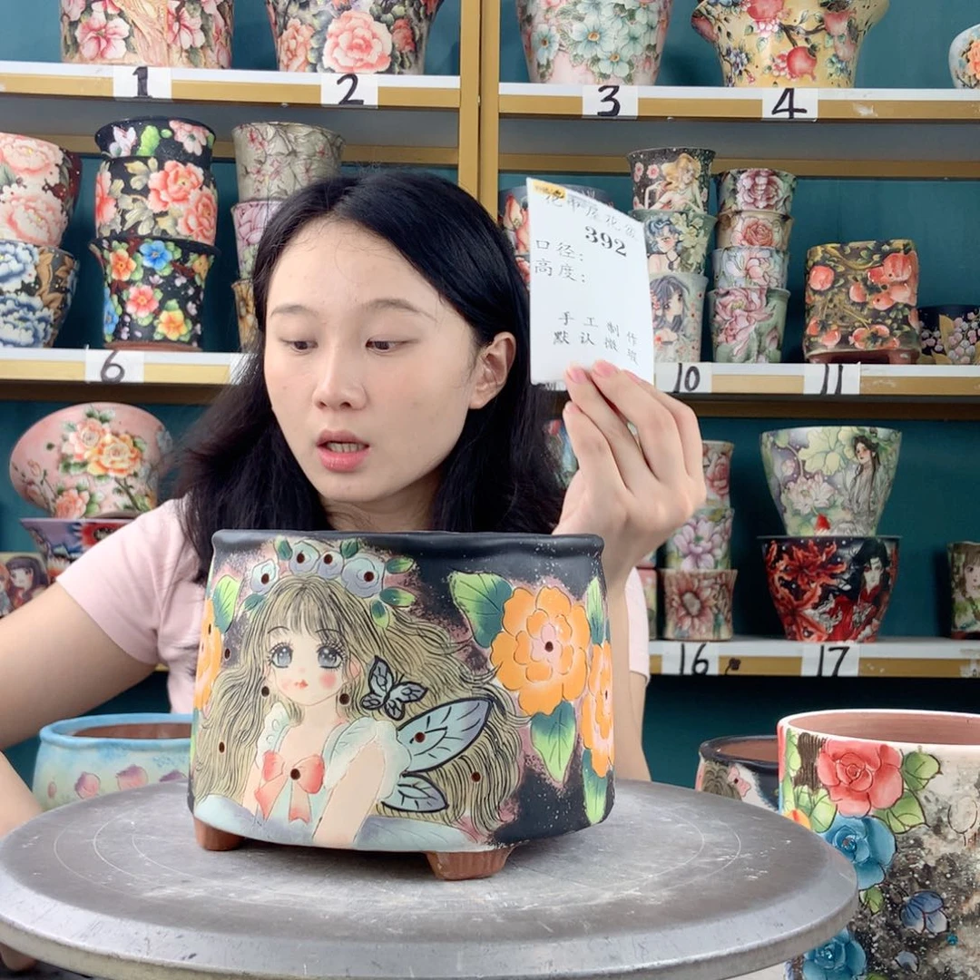 景德镇手工花盆392