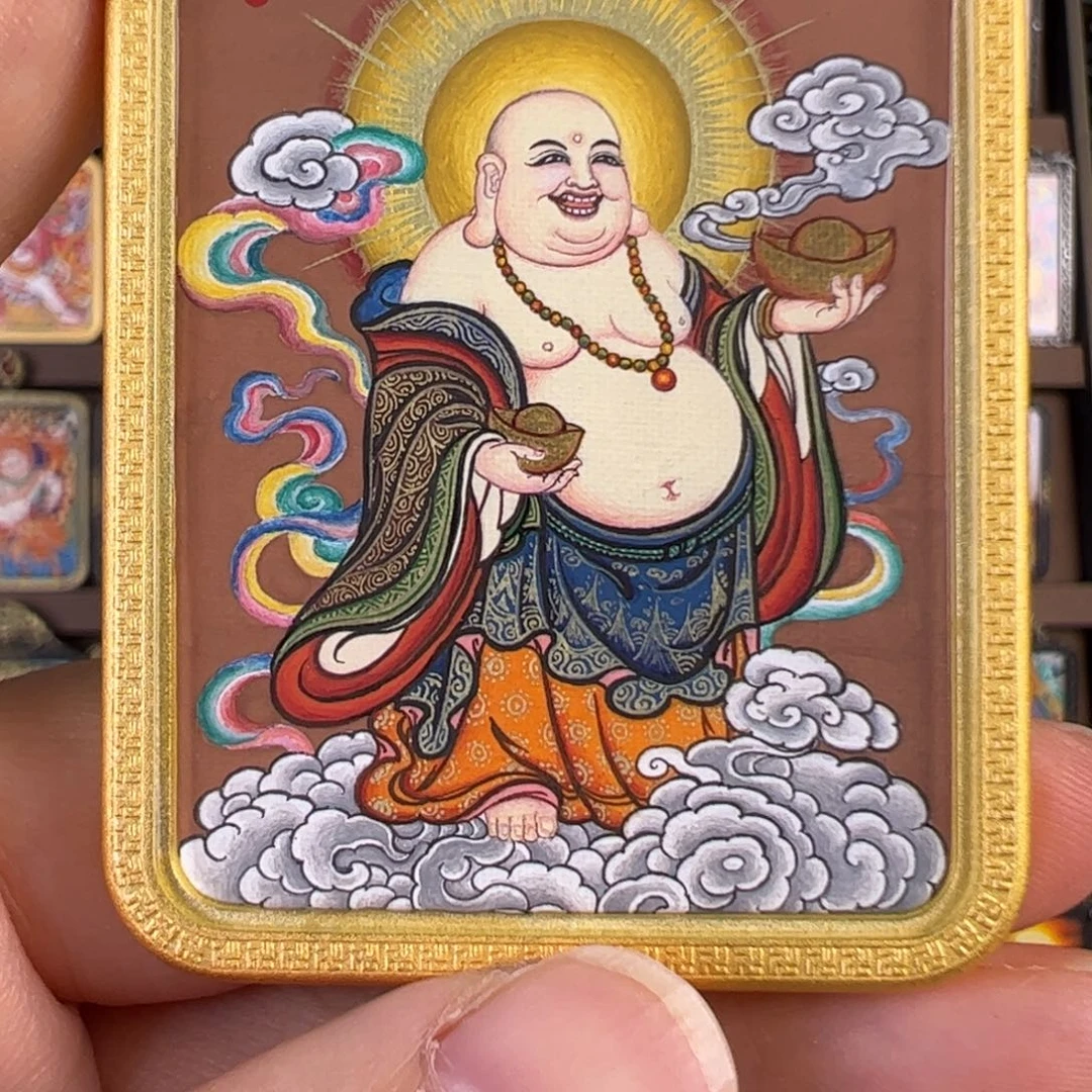 香***呐吊坠弥勒佛唐卡绘画作品