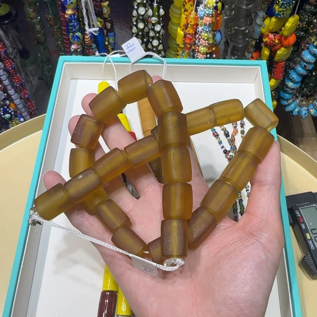 琉璃非金属磨砂蜂蜜糖琉璃珠